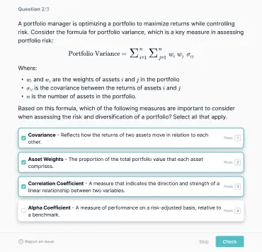 multiple-choice exercise