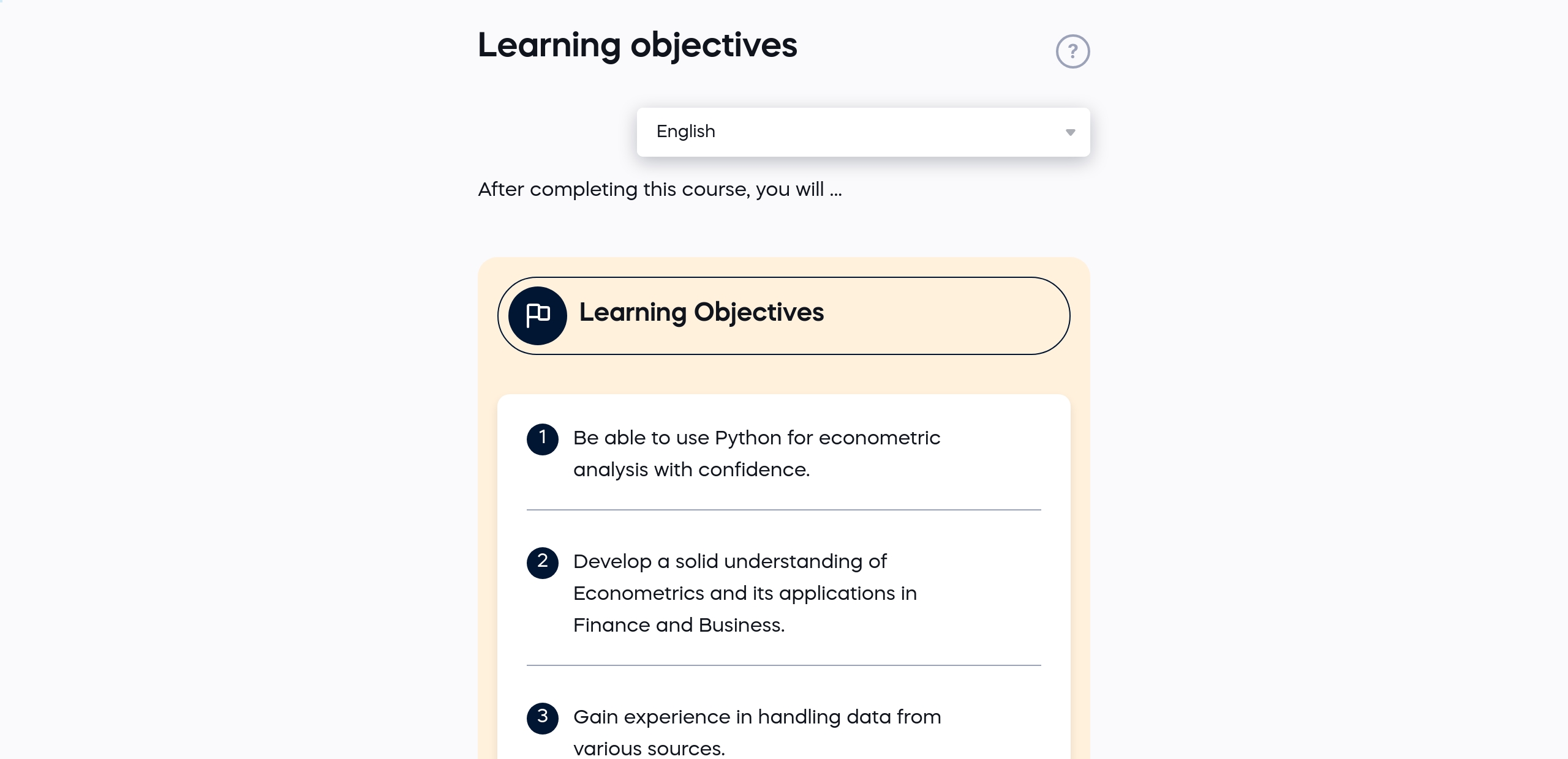 Learning objectives