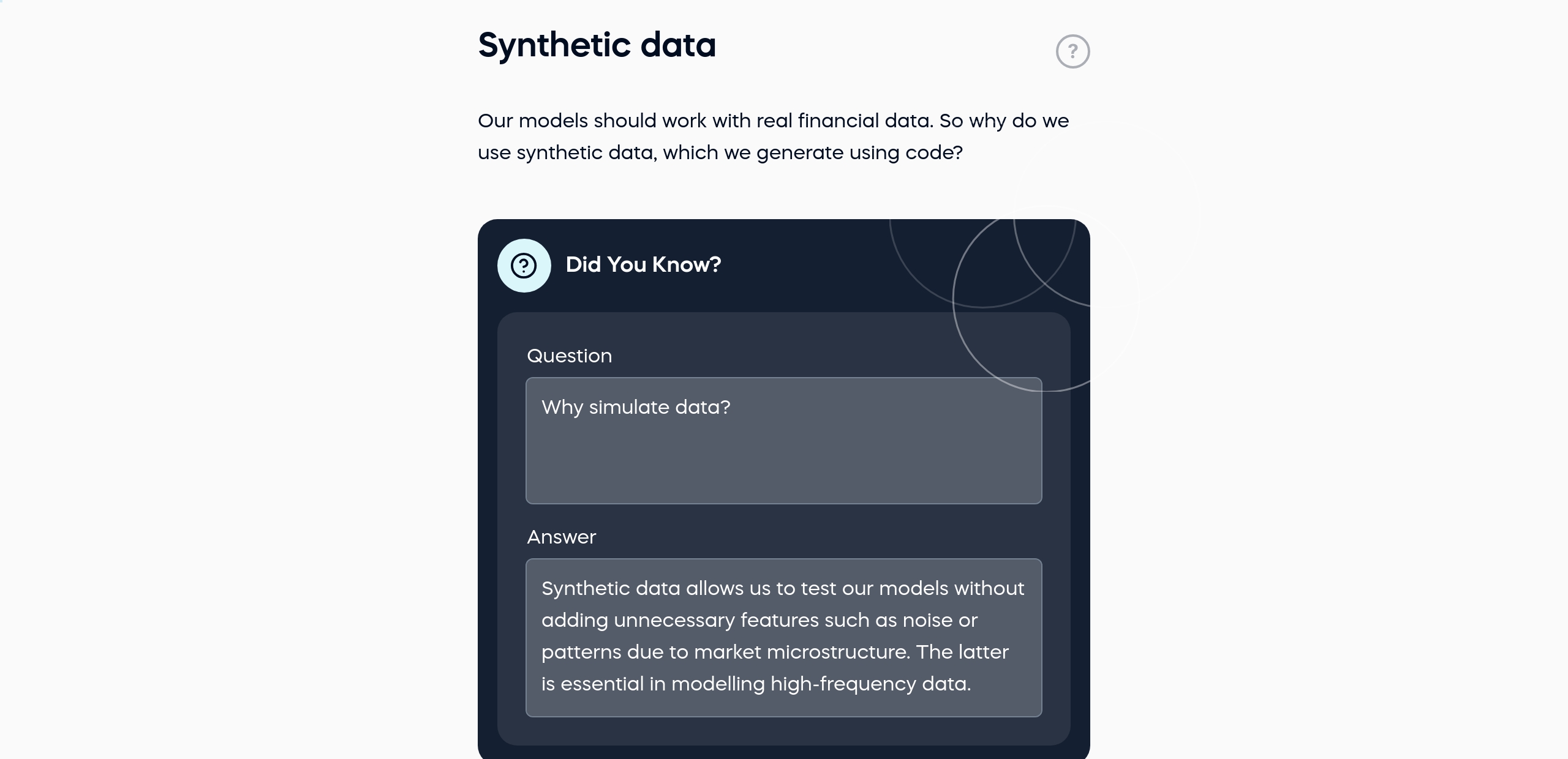 Synthetic data