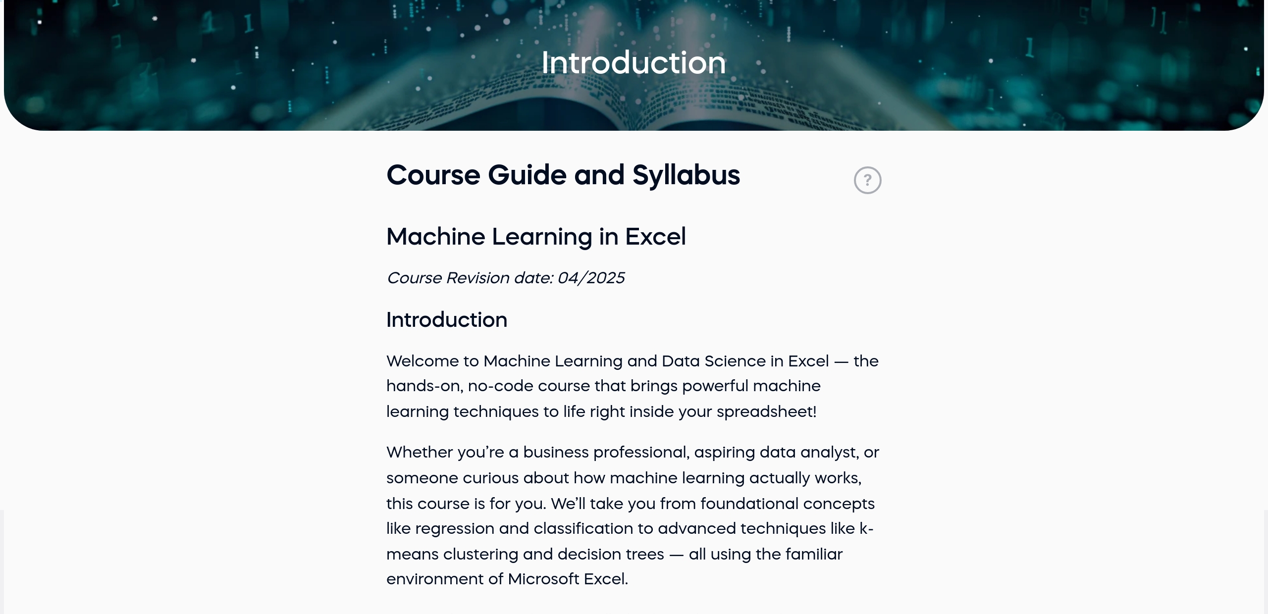 Course Guide and Syllabus