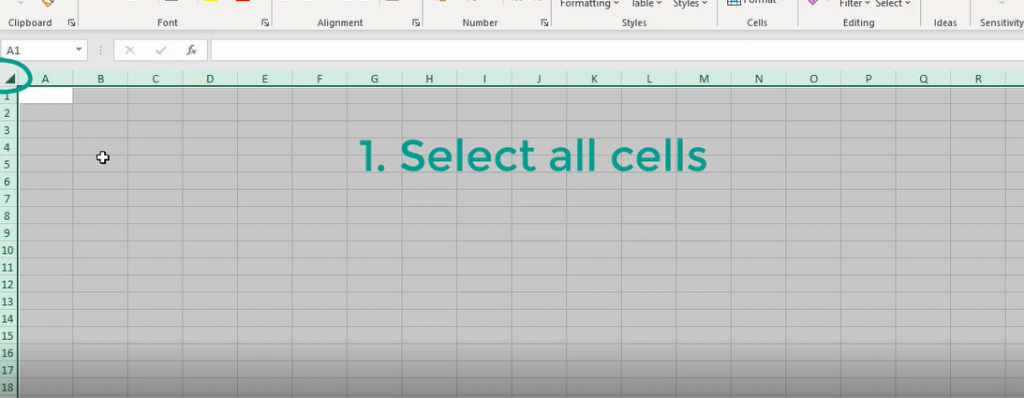 Select all cells