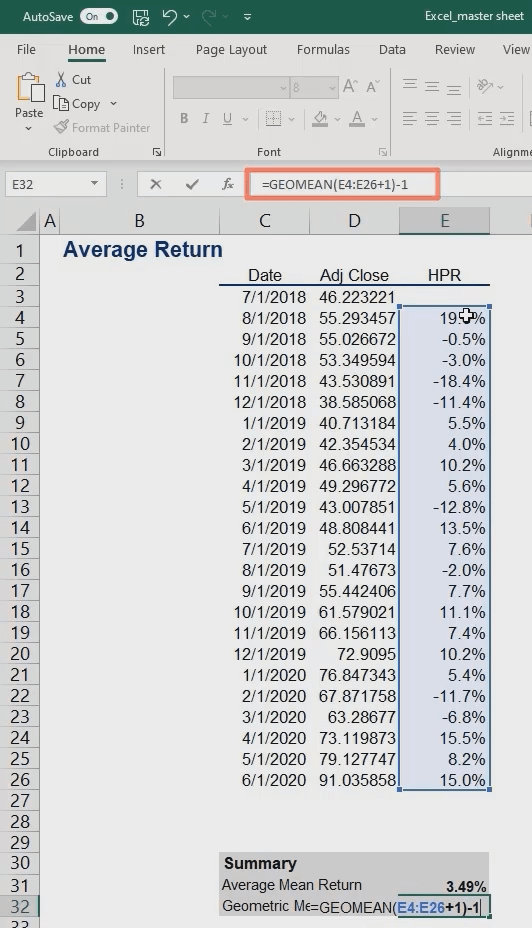 How To Calculate Rate Of Return In Excel 365 Financial Analyst 6171