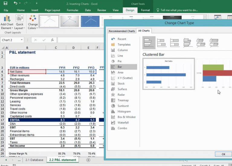 Insert Data Table In Excel Chart How To Insert A Chart In Ex