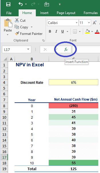 NPV in Excel image4