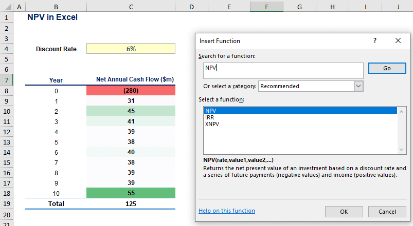 NPV in Excel image5