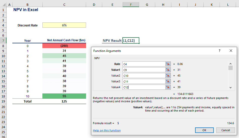 NPV in Excel image6