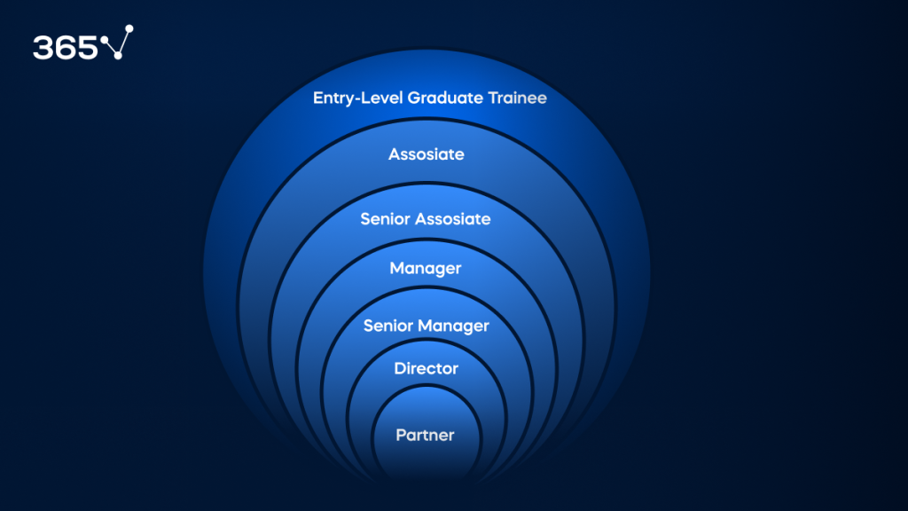 An infographic showing the potential career progression at the Big 4 accounting firms